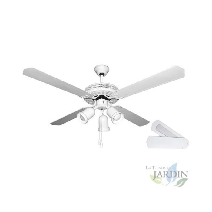 Ventilateur de plafond - Orbegozo - CT35132B - 4 pales réversibles - 3 vitesses - Blanc - Orbegozo