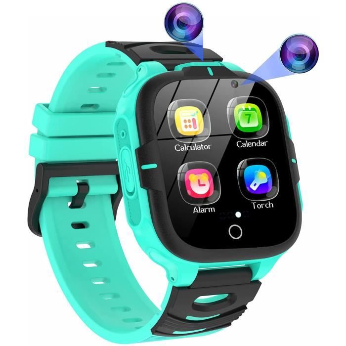Montre Intelligente Enfants 16 Jeux-MP3 Musique 2*Caméra Montre Connectée Enfant SOS -Appels Téléphoniques Vidéo Réveil Lampe A280