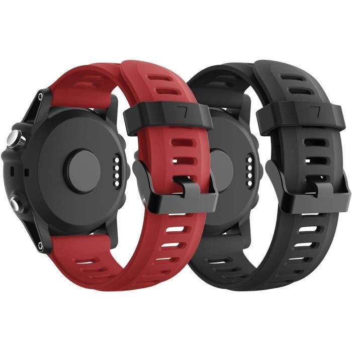 2pcs rouge Garmin Fenix 3 Bracelet de Montre, Silicone Doux Respirant  Bracelet Sport & Edition pour Fenix 3 - Fenix 3 HR-Fenix 5X