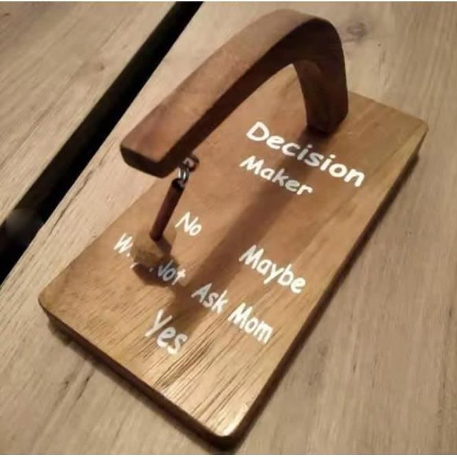 Décideur magnétique en bois, avec oui, non peut-être réponses, sélecteur magnétique oscillant, façon amusante de prendre des décisions pour une personne indécisive (style 2,32,5 x 15 x 18 cm