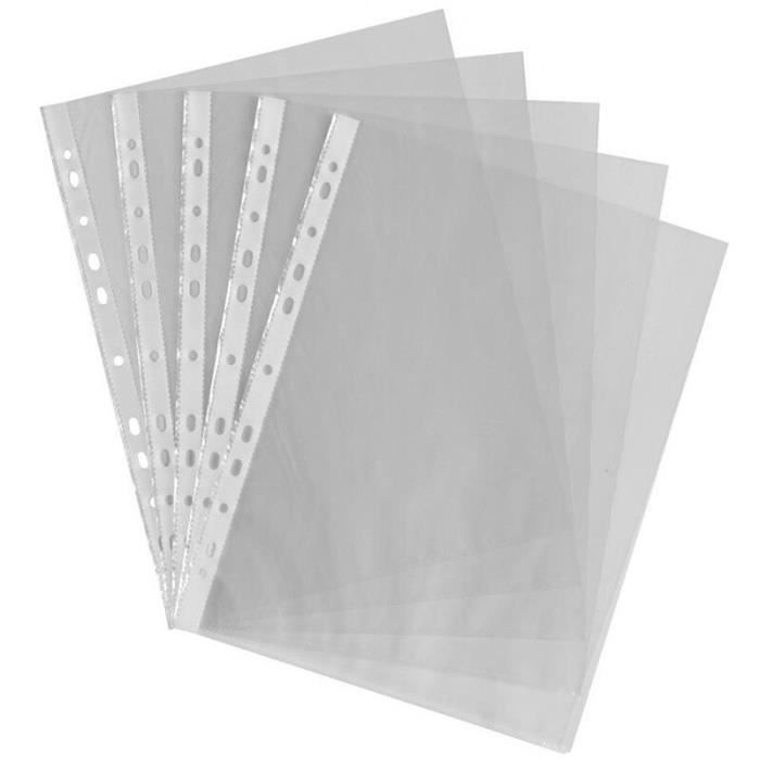 100 Pochettes Perforée Perforées A4, 160 Microns Qualité Transparent  pochettes plastiques Pour protéger le papier, les fichiers 112 - Cdiscount  Beaux-Arts et Loisirs créatifs