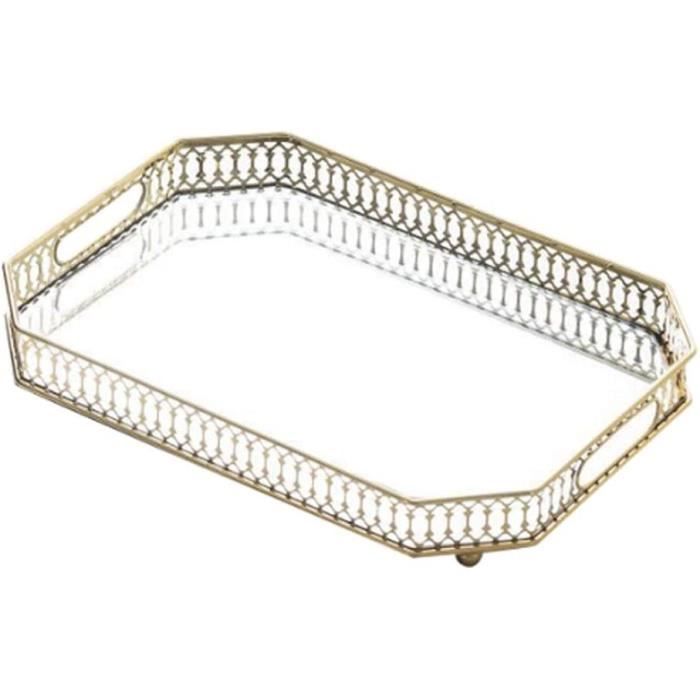 Plateau De Service Miroir Décoratif SOESFOUFU - Organisateur Bijoux Et Décoration Coiffeuse Élégante