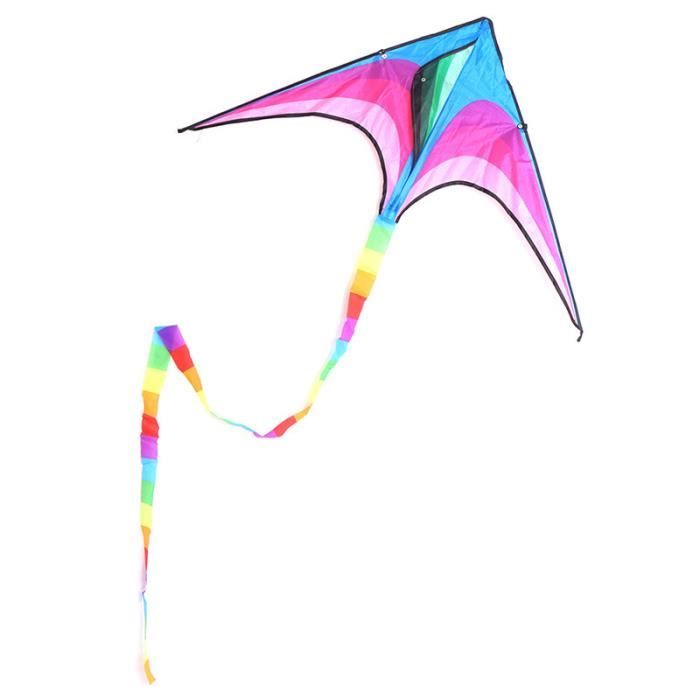 Cerf-volant,Cerf-volant delta arc-en-ciel de haute qualité,3.7m,avec ligne,contrôle facile,tissu