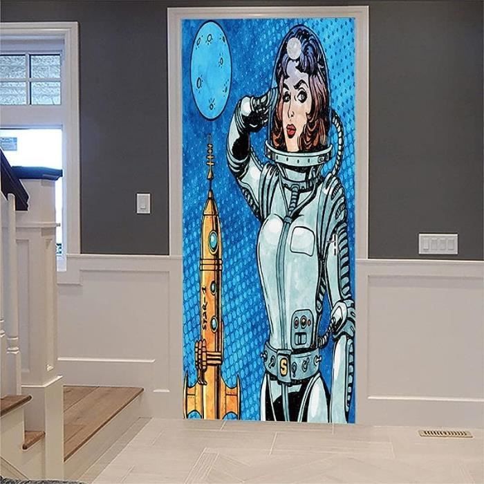 Adesivi Per Porte Interne Autoadesive 3D Fai-Da-Te 80 X 200 Cm - Peel And Stick 2Pc Decalcomanie Da Muro Per Porta Murales Carta Da Parati Per Porta Rimovibile Impermeabile In Pvc Per