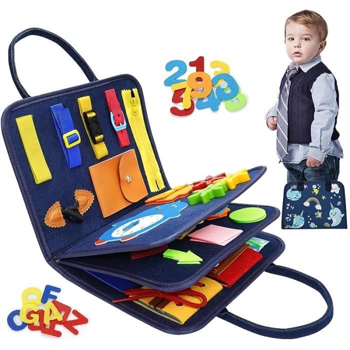 Jouets Montessori Busy Board pour 1 2 3 4 ans cadeaux garçons et filles,  planche d