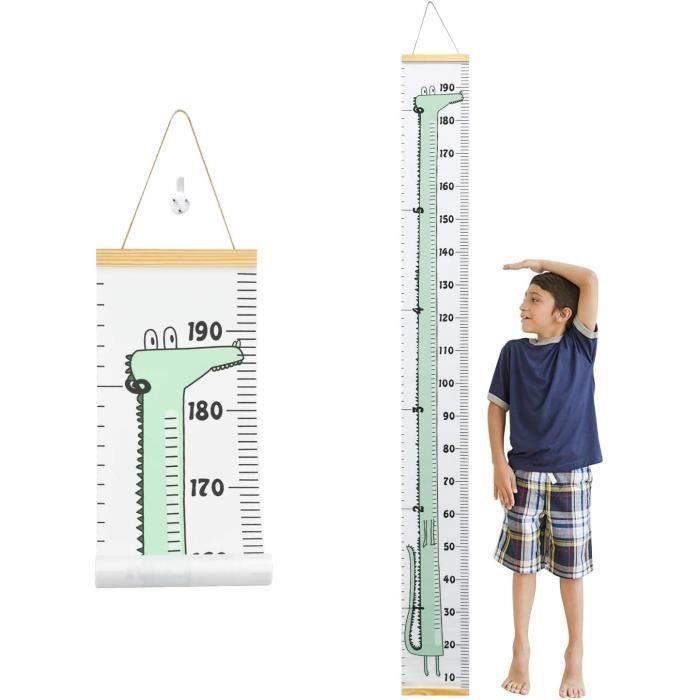 Toise De Croissance Amovible En Toile - Règle De Taille Pour Enfant Avec Cadre Bois - Décoration Murale