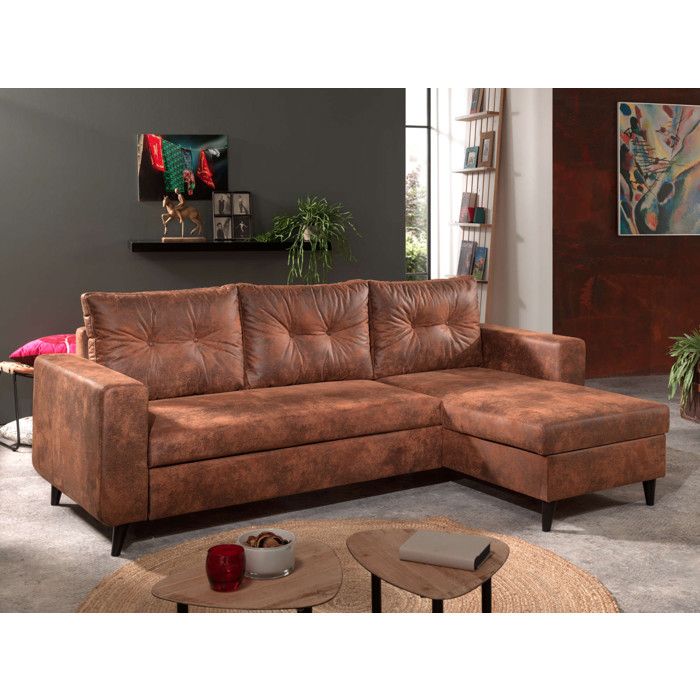 Canape Convertible Marron Vieilli Achat Vente Pas Cher