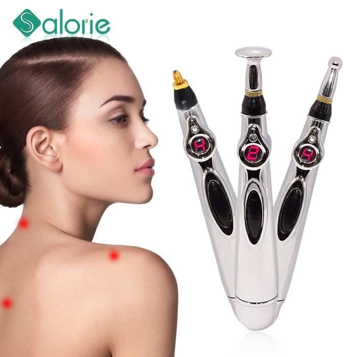 Stylo Masseur électrique Rechargeable – 9 Niveaux D'intensité, 5 Têtes Interchangeables, Pour Détente Musculaire