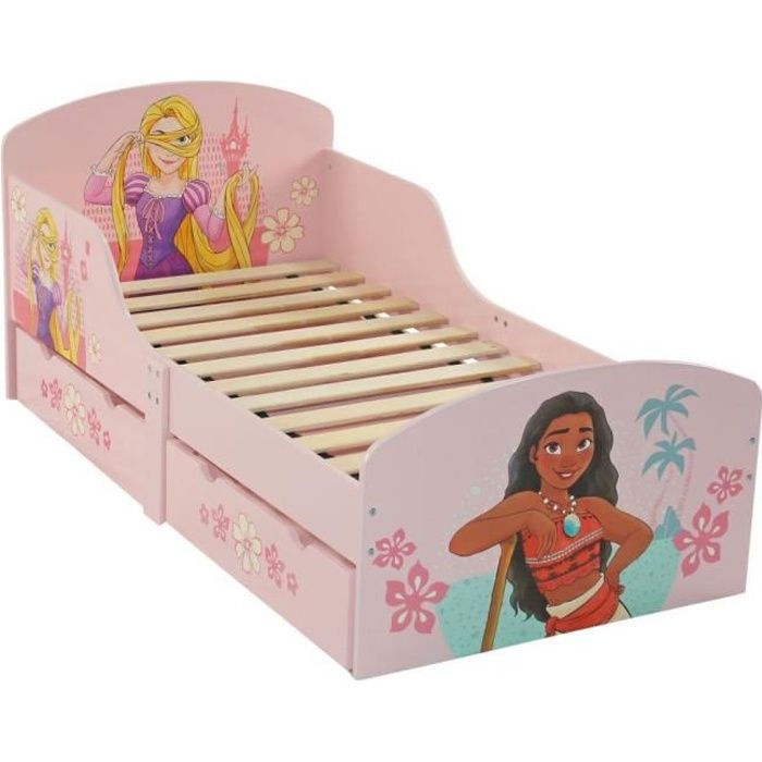 lit pour enfants avec tiroirs en bois princesses disney