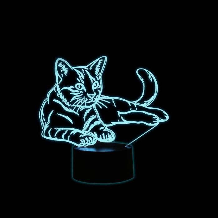 3D Lampe Illusion Optique Dauphin Animal Led Veilleuse Enfants Dorment La Lampe De Chevet 16