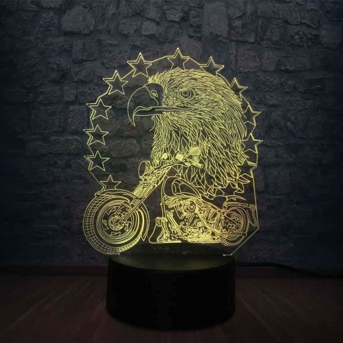 Lampe 3D LED Personnalisable Chouette (ou Autre Modèle) - 16 Couleurs, Nom/Message Gravés - Lampe De Chevet Ambiance, Fabriqué En France - 3