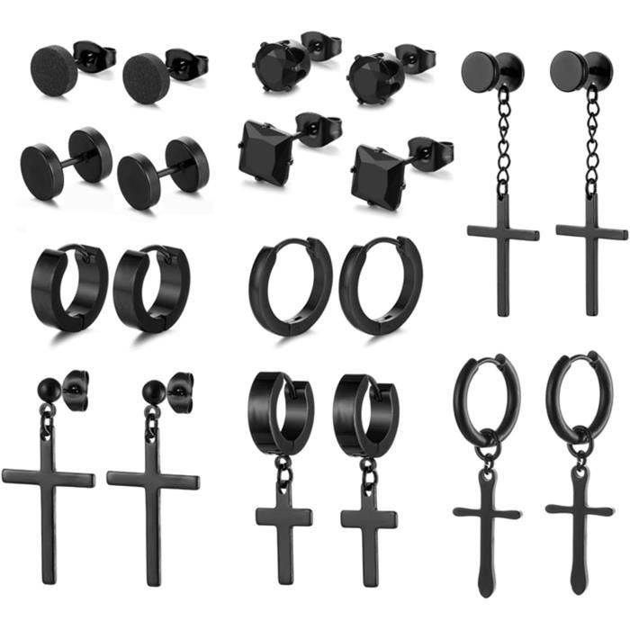 Lot De 6 Connecteurs Pendentifs Croix En Acier Inoxydable 16x11mm