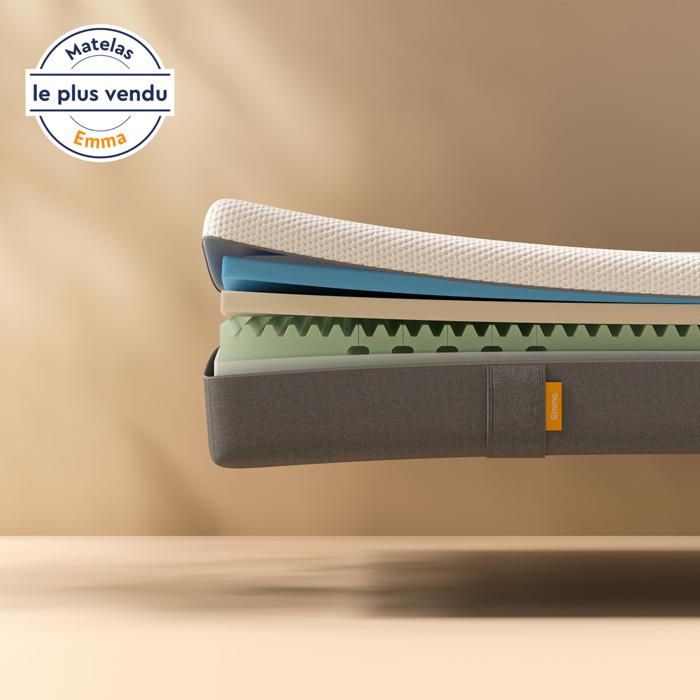 EMMA | Matelas Original 80x190 cm | Mémoire de Forme | Confort Optimal N°1 en France | 25 cm | Souplesse et Soutien | Durable