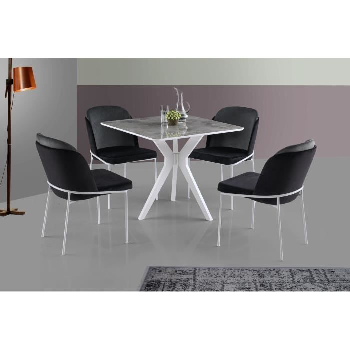 table de salle à manger - emob - vella - blanc - 6 places - contemporain - design