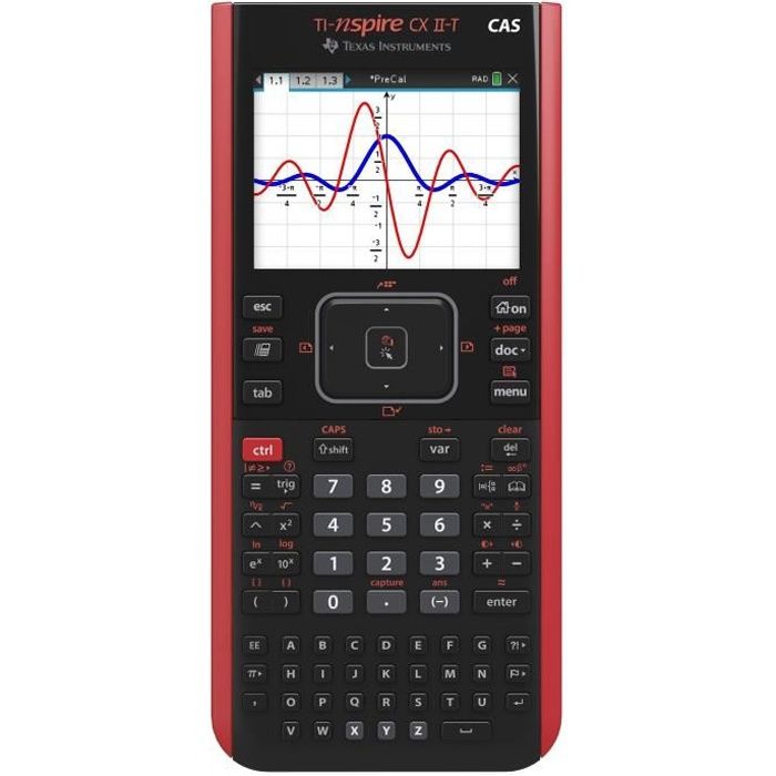Calculatrice graphique Texas Instruments TI-Nspire CX II-T CAS Noir et Rouge - Pour le lycée et le supérieur