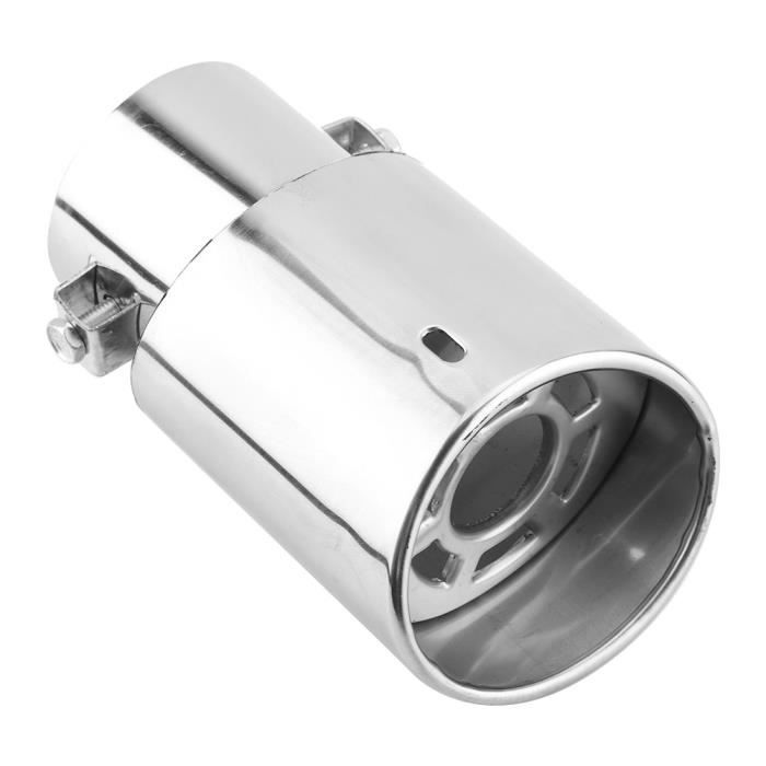 Embout D'Échappement Universel Chrome Acier Inoxydable - Design Sportif Pour Voiture Avec Fixations Incluses