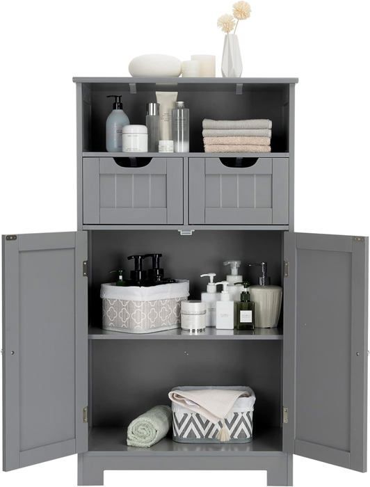 Meuble Salle De Bain Étroit, 50 X 16 X 69 CM, Meuble De Rangement Fin Avec Support Pour Papier Toilette 2 Tiroir 2 Roue Verrouillable Noir 97119774