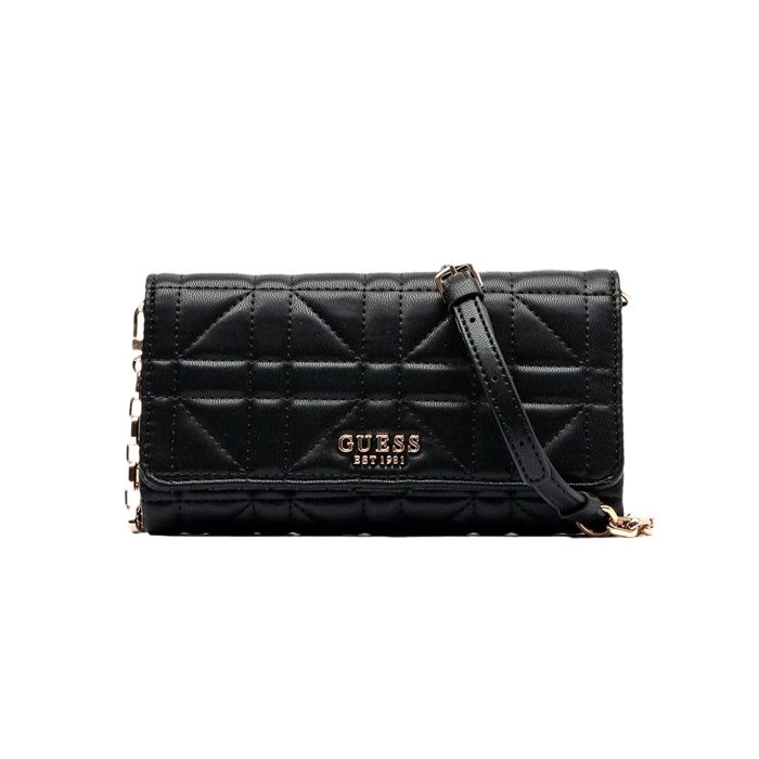 Sac à Épaule GUESS Circe Flap - Noir Polyuréthane - Bandoulière Ajustable - Porte-cartes - Neuf Avec étiquettes