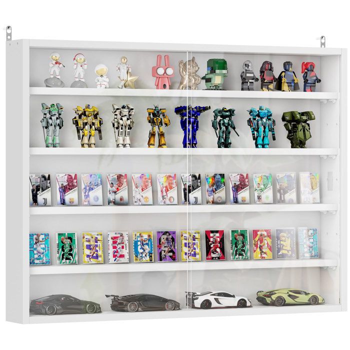 Vitrine murale pour objets de collection - HOMCOM - 80x9.5x60cm - Panneau de particules - blanc