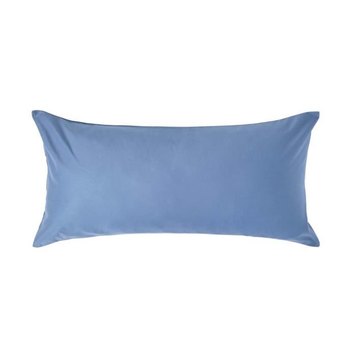 Taie doreiller 40x80 cm 100% satin de coton égyptien 1000 fils coloris Bleu Taie doreiller 40x80 cm 100% satin de coton égyptien 1000 fils coloris Bleu