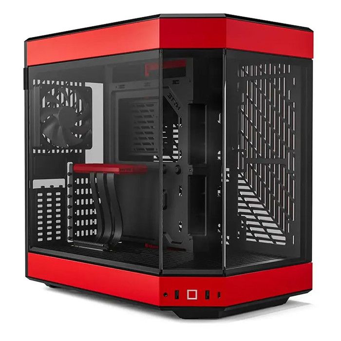 Boîtier dordinateur – HYTE – Y60 RD ATX – Rouge – Filaire – Technologie optique