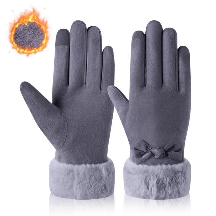 Gants femmes - chaud et épaissi swiss grid coupe-vent polyvalent doigt  ouvert tactile gants - Cdiscount Prêt-à-Porter