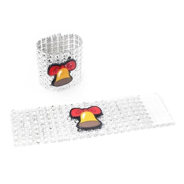 Anneaux De Serviette En Strass Bleu - Lot Pour Décoration De Table | Mariage, Noël, Fêtes (13 X 4 Cm) - 3