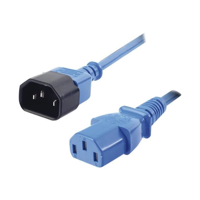 Lindy Rallonge de câble d'alimentation IEC 60320 C14 pour IEC 60320 C13 2 m moulé bleu