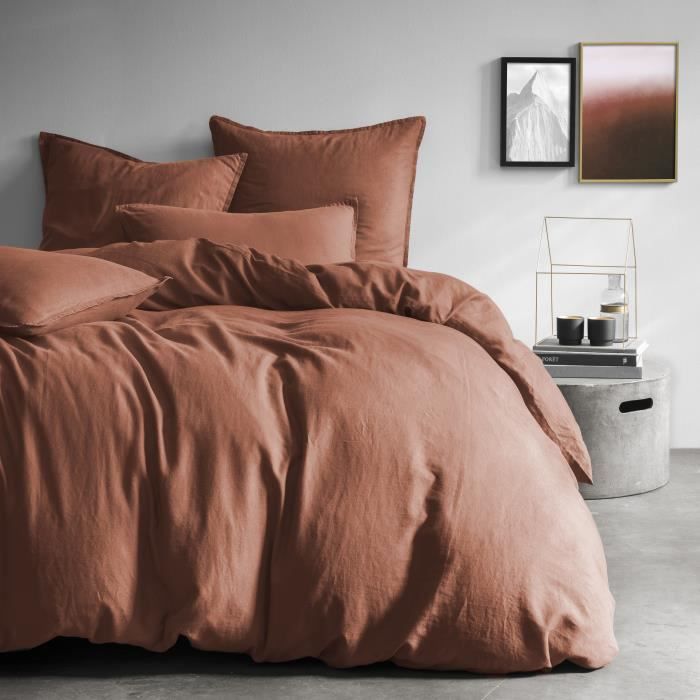 Parure De Lit En Metis De Lin Matt Et Rose Taille 240x2 Cm Couleur Terracotta Cdiscount Maison Parure De Lit En Metis De Lin Matt Et Rose Taille 240x2 Cm Couleur Terracotta Cdiscount Maison