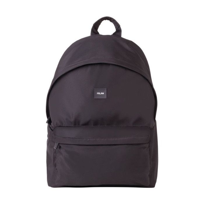 Sac à dos - Noir - Fermeture éclair - Scolaire - Collège lycée - 41x30x18cm - Milan
