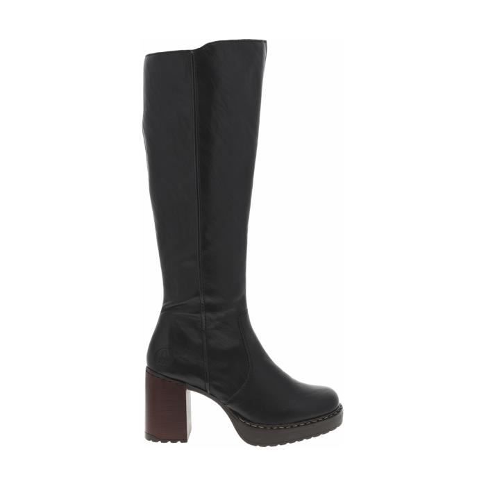 Bottes talon Rieker femme noir Hauteur de la tige moyenne Fermeture zippee noire