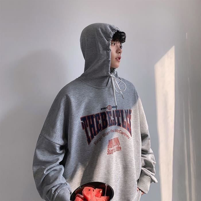 Hommes Harajuku Streetwear Sweatshirts Sweat Capuche Coréen Surdimensionné  Hip Hop Sweat Vintage Sweat Capuche Décontracté Gris - Cdiscount  Prêt-à-Porter