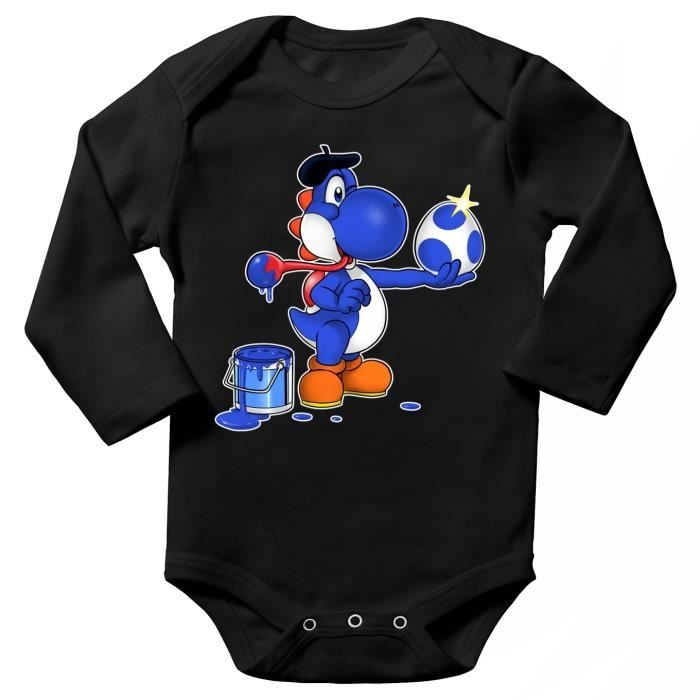 Body Bebe Manches Longues Noir Parodie Yoshi Yoshi Bleu Fonce Peinture Fraiche Version Bleue Foncee Body Bebe De Qualite Noir Cdiscount Pret A Porter