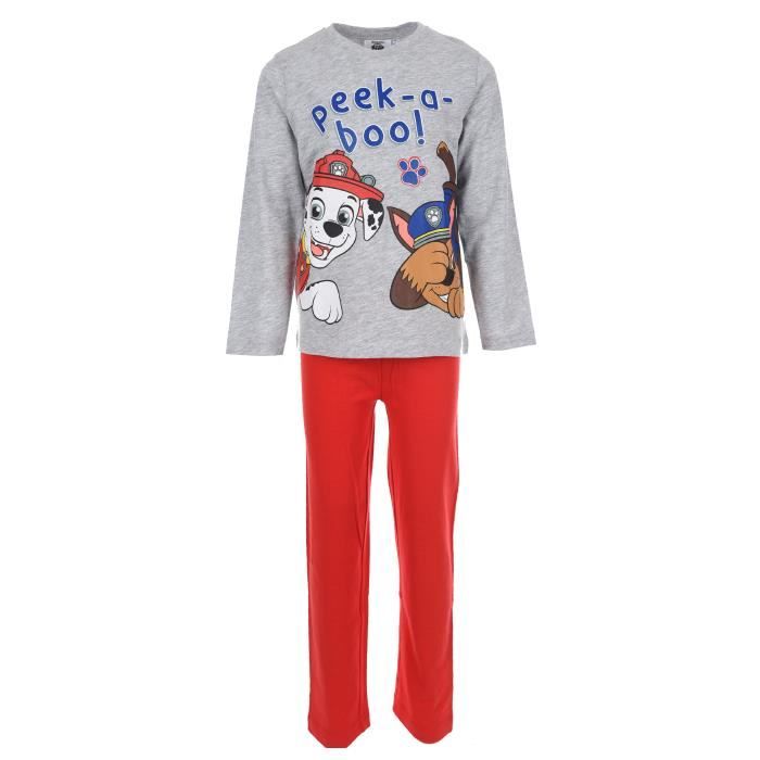 Pyjama long enfant garcon La Pat Patrouille Rouge gris de 3 a 6ans Rouge gris Cdiscount Pret a Porter