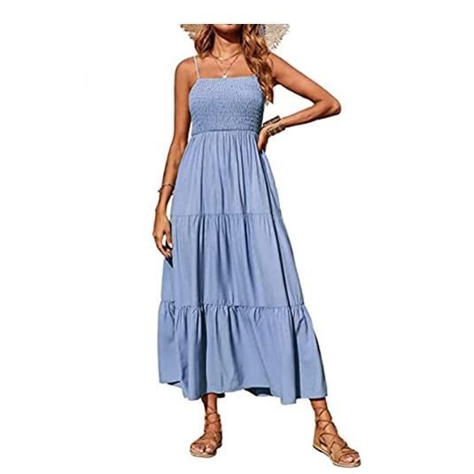 Robe D'été Bleue à Bretelles - Taille 12 - Style Vacances Décontracté