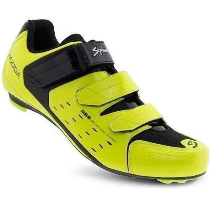 chaussure velo route jaune fluo