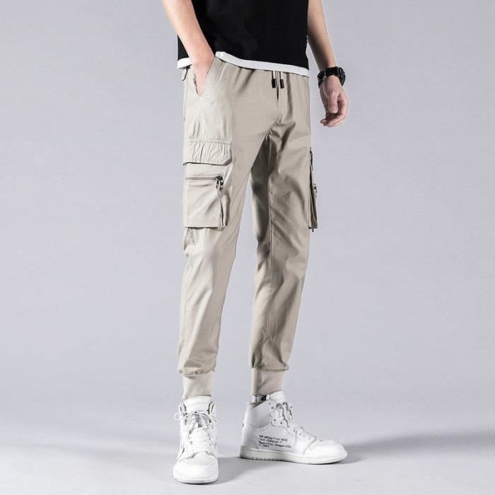 Y2k Pantalon Baggy Rap Hip Hop Pantalon Chino Adolescent Japonais Pantalon Cargo Pantalon Cargo Pantalon Homme Avec Multi Poches Droit Coupe Ample Harajuku Pantalon Cargo Streetwear, Gris, XL