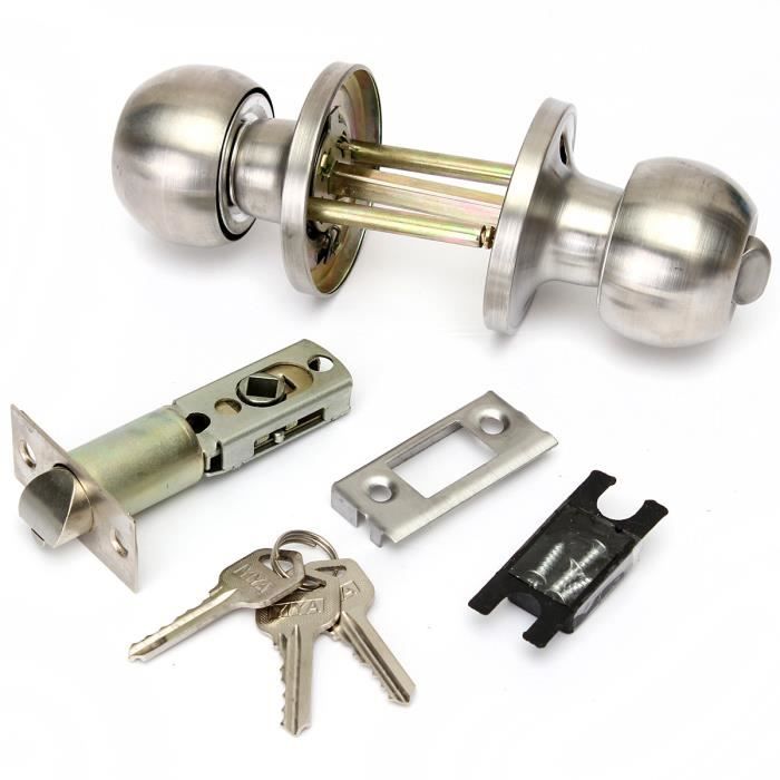 Круглая ручка защелка как разобрать NEUFU Bouton Porte Poignée Entrée Passage Serrure + 3x Fermer Clé - Achat / Vent