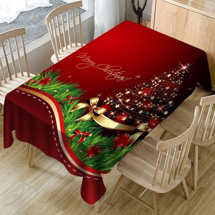 NEUFU Nappe rectangulaire Noël en Polyester 150x210cm Cdiscount Maison