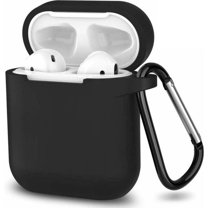 Lot De 3 Coques En Silicone Pour étui AirPods 2 - Protection Anti-chocs, Finition Mate (Noir, Violet, Blanc)