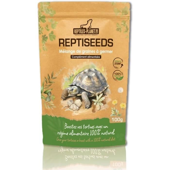 Comparer les prix de Mélange de Graines à Germer - REPTILES PLANET - Tortue Terrestre - 100g - Riche en Fibres - 100% Naturel