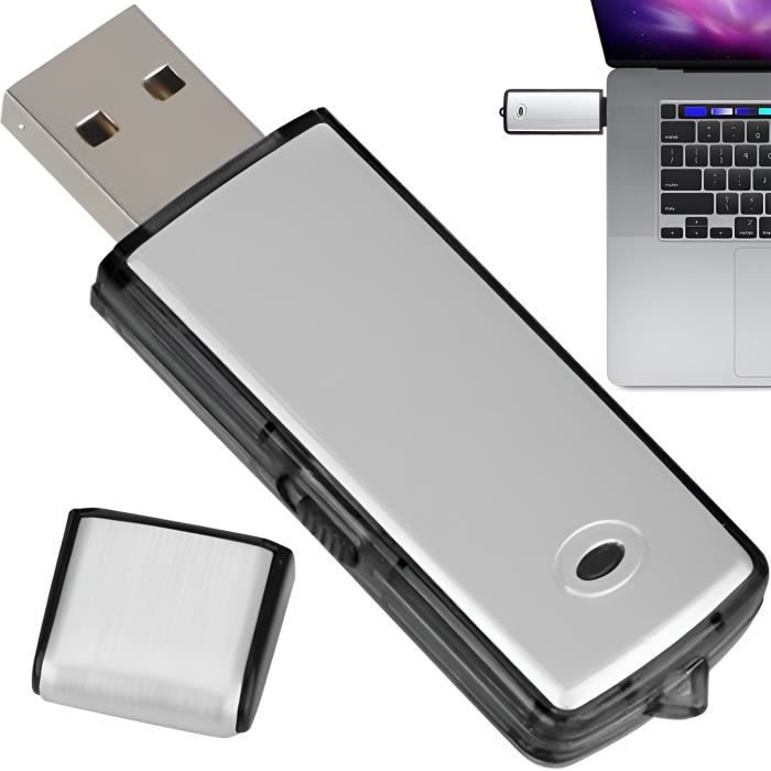 Enregistreur Vocal 64 Go Avec Activation Vocale - Micro Espion Rechargeable USB - Pour Cours, Réunions, Entretiens - Mini Et Discret