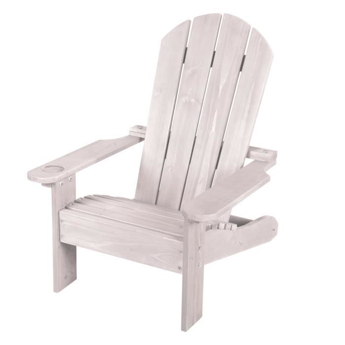 Fauteuil Adirondack pour Enfants - ROBA - Gris - Bois Résistant aux Intempéries - Porte Gobelet Fauteuil Adirondack pour Enfants - ROBA - Gris - Bois Résistant aux Intempéries - Porte Gobelet