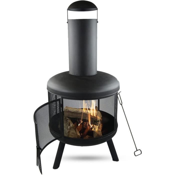 Relaxdays Brasero Avec Protection étincelles, HxD 52x90 Cm, Avec