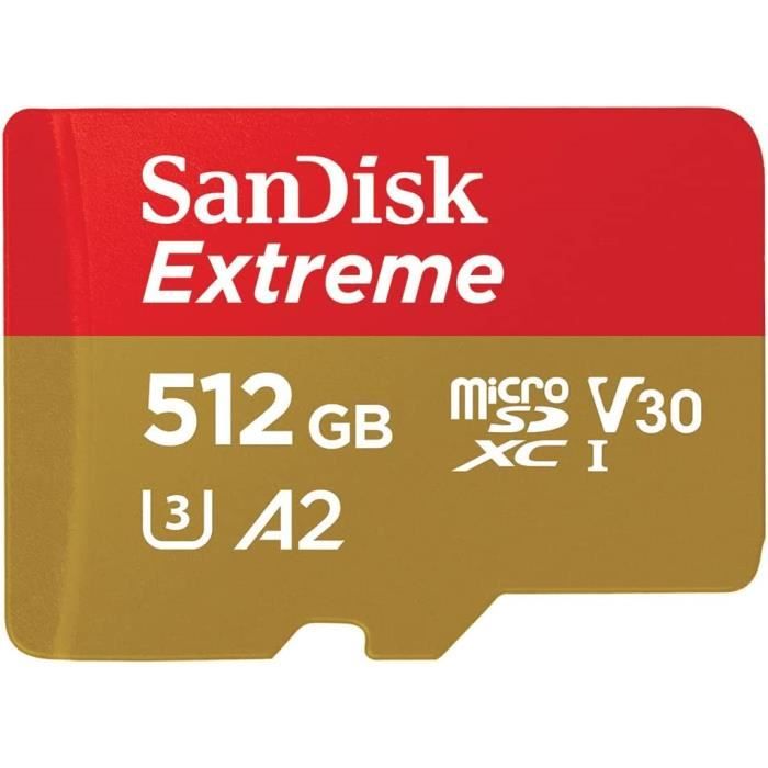 SanDisk Extreme Carte Memoire MicroSDXC 512 Go + Adaptateur SD