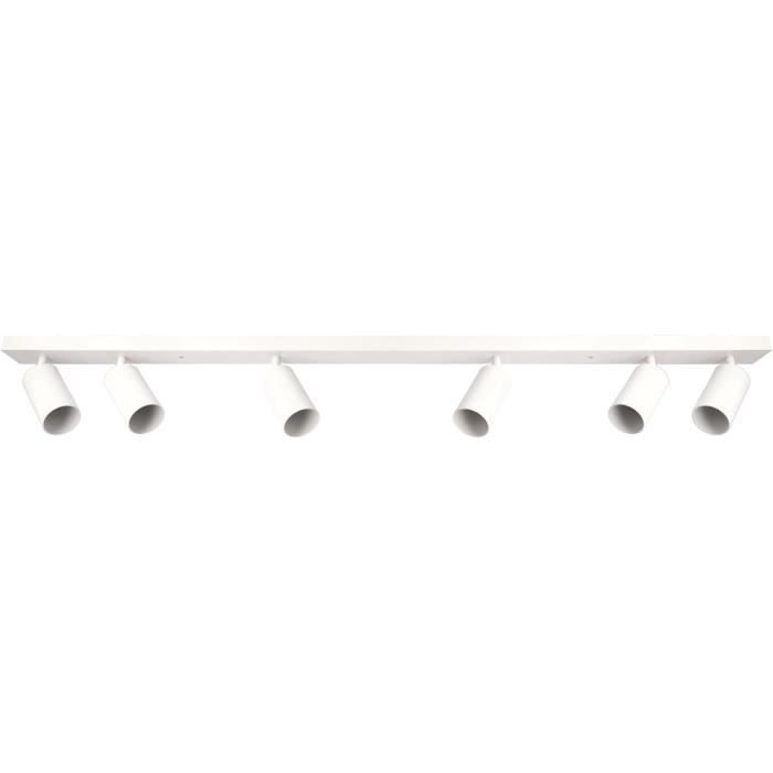 Plafonnier 2 Spots Orientables IP20 GU10 230V MALGA 2 Duo Blanc Noir Edo Solutions 92512440