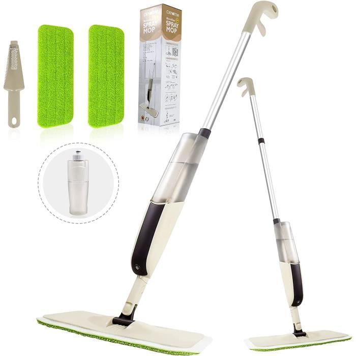 Balai Serpillère Plat En Microfibre Rotatif à 360°, Vadrouille Pour Nettoyage De Sol Sec