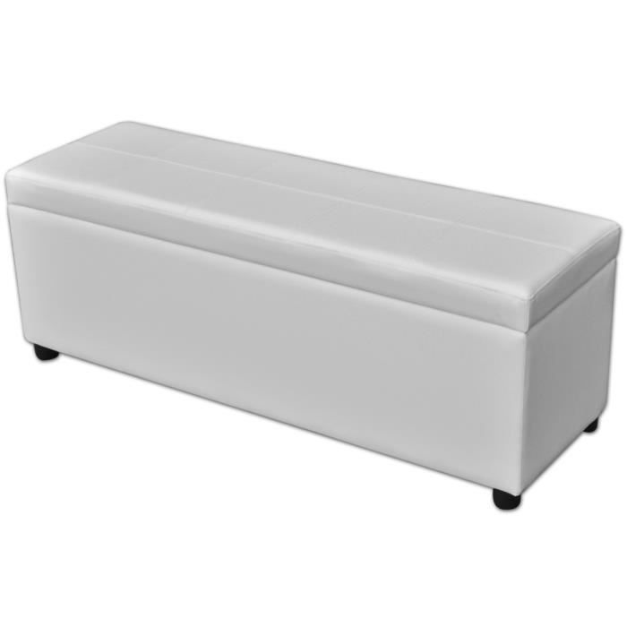 Banc De Rangement Stockage En Bois Blanc 118 X 38 X 45 Cm Decor Pour Salon Salle De Sejour Chambre A Coucher Achat Vente Banc Soldes Sur Cdiscount Des Le 20 Janvier Cdiscount