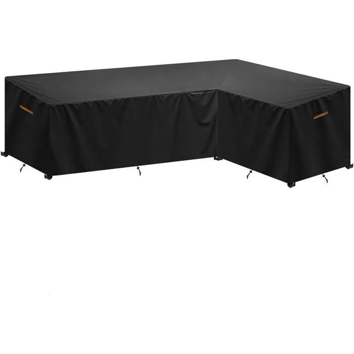 Housse Salon De Jardin Extérieur 220x100x40cm - Protection Table Et Chaises Noire Pour Tous Les Temps