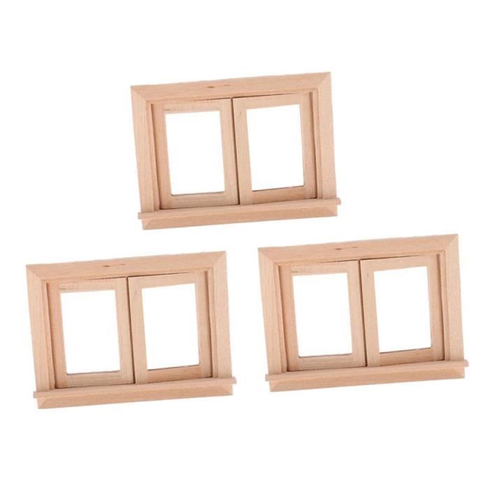 1:12 Échelle Maison de poupées miniature sélection de fenêtres en bois 5 To choisir. 